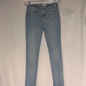 Light blue denim jeans